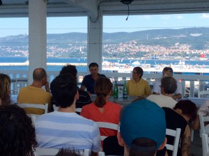 Un'immagine della conferenza stampa di questa mattina)