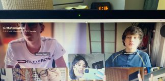 Classe 3i del Liceo Galieli di Trieste al termine di una chiamata skype
