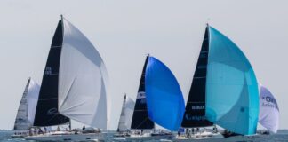 barche a vela sul campo di regata di punta sdobba (trieste)