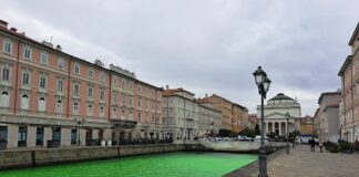 Extinction Rebellion, protesta ambientale, Canal Grande Trieste, ecocidio, attivismo climatico, manifestazione verde, denuncia ambientale