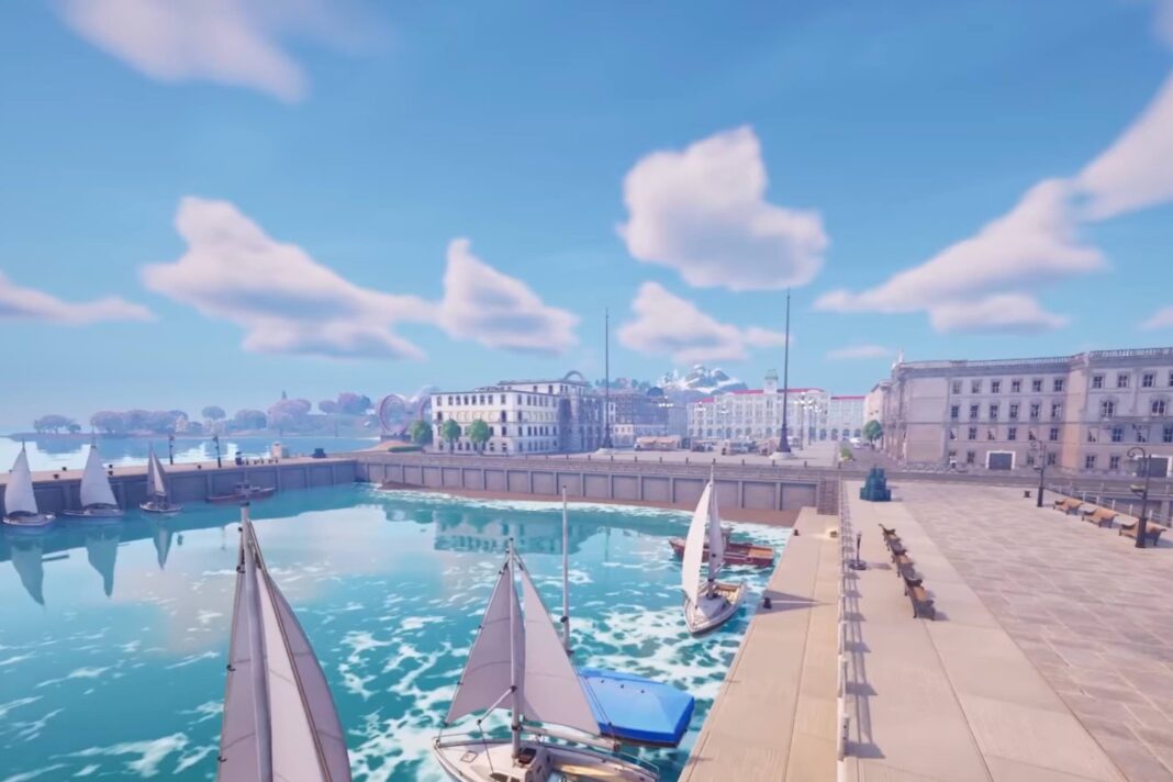 scorcio di Trieste nel videogioco di Fortnite