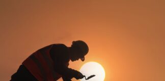 Lavoro all'aperto in un cantiere