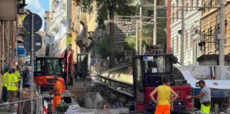 Trieste, via Commerciale, AcegasApsAmga, rottura tubatura, tram di Opicina, Scorcola, lavori sottoservizi